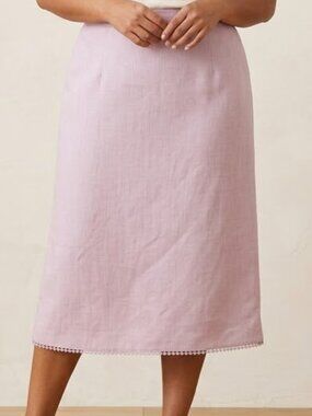 NWT Alfred Dunner sz 14 Pink Primrose Garden skirt with detailed hem